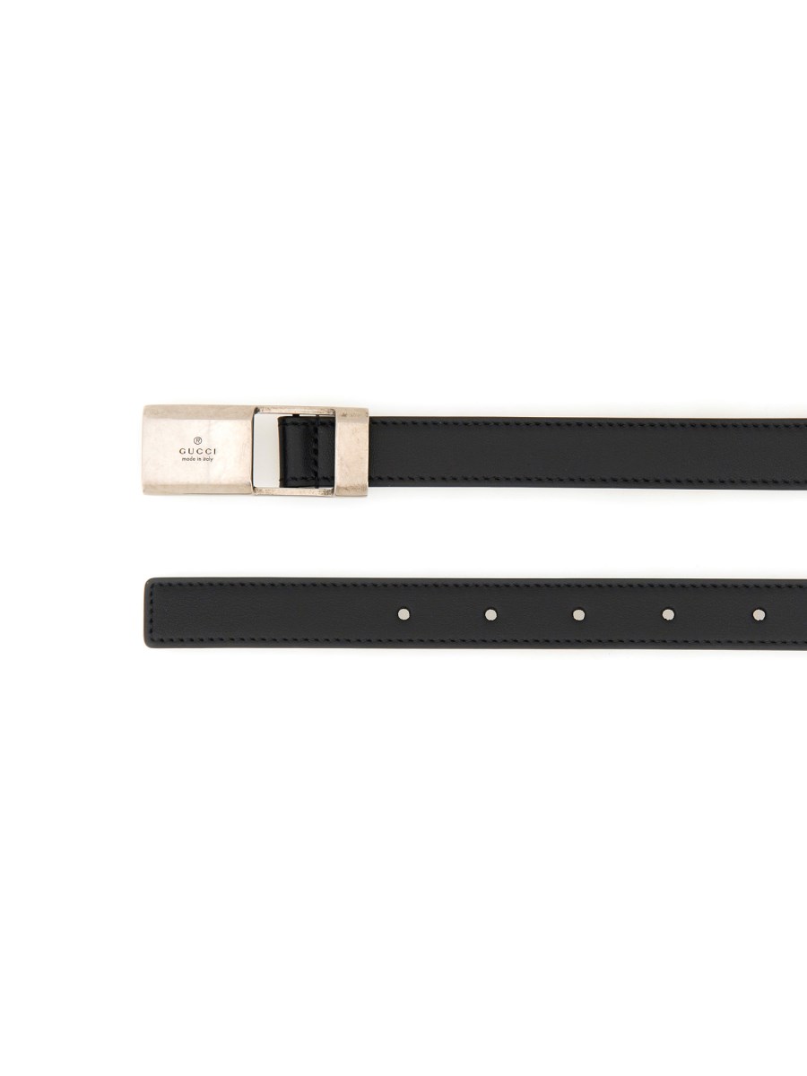 GUCCI CINTURA IN PELLE CON FIBBIA LOGO