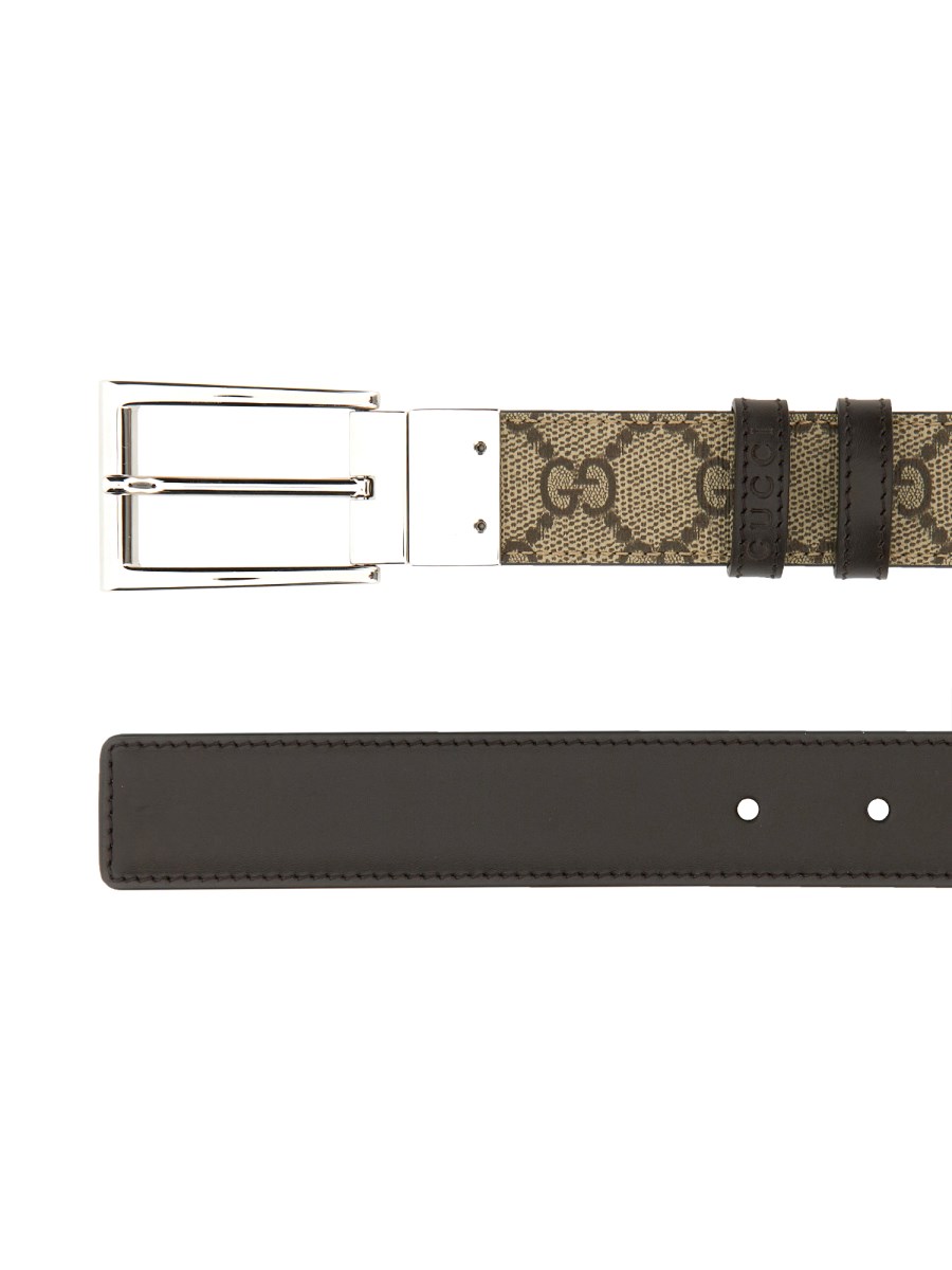 GUCCI CINTURA REVERSIBILE CON FIBBIA RETTANGOLARE