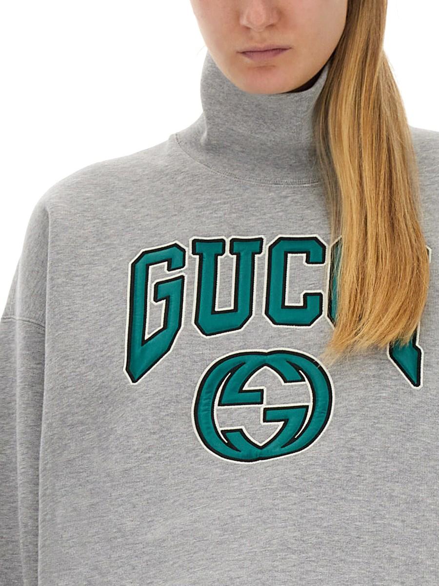 GUCCI FELPA IN JERSEY CON RICAMO