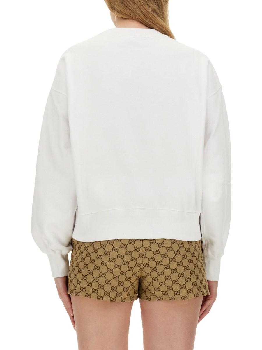 GUCCI FELPA IN JERSEY DI COTONE CON STAMPA LOGO