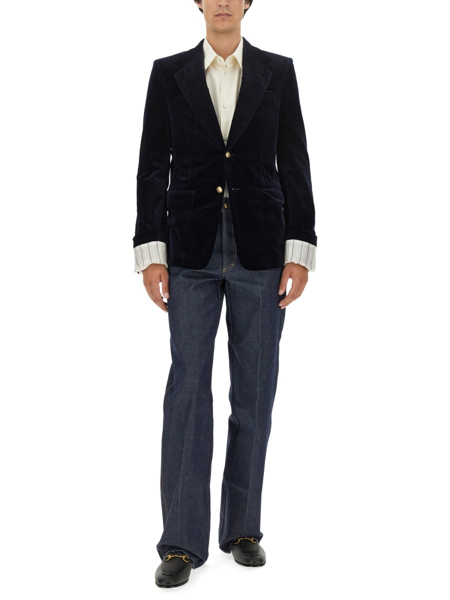 GUCCI GIACCA ELEGANTE IN VELLUTO DI COTONE STRETCH