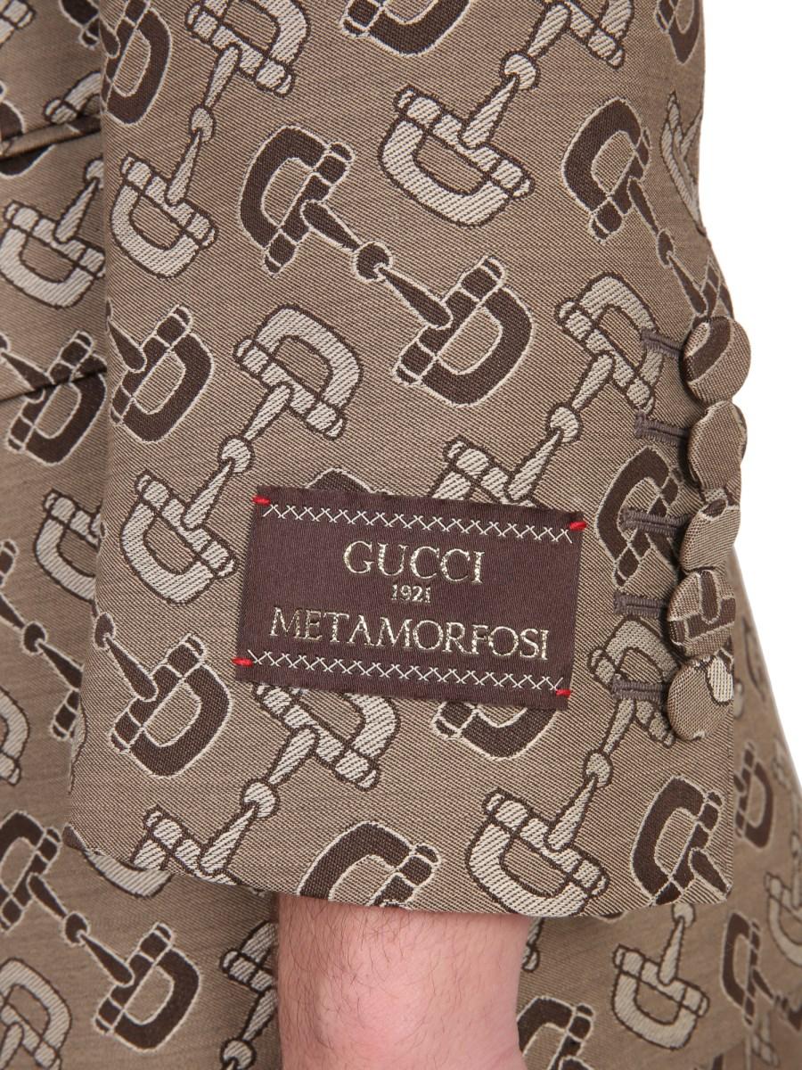 GUCCI GIACCA IN COTONE MOTIVO MORSETTO MAXI