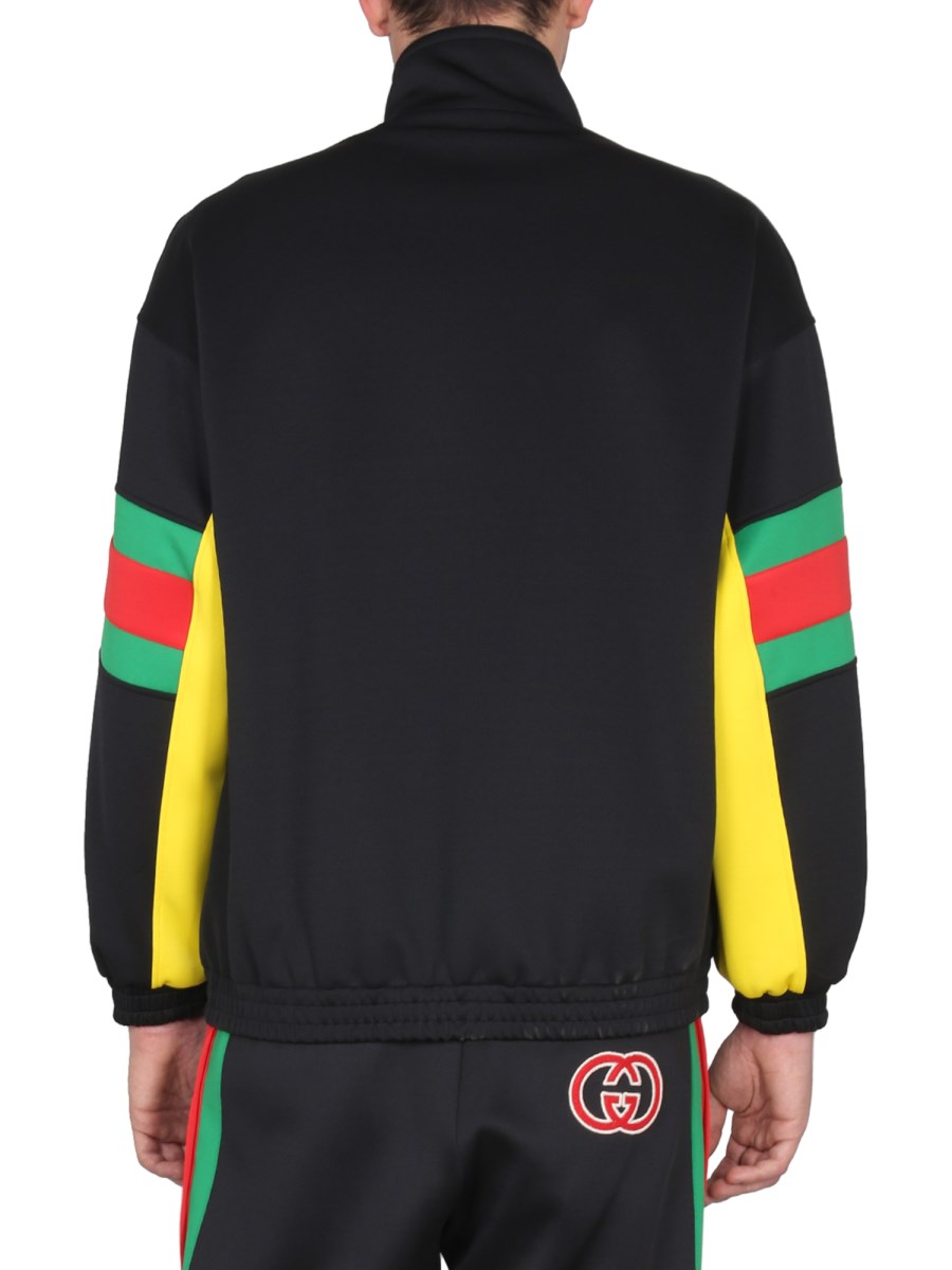 GUCCI GIACCA LEGGERA IN NEOPRENE CON MOTIVO WEB
