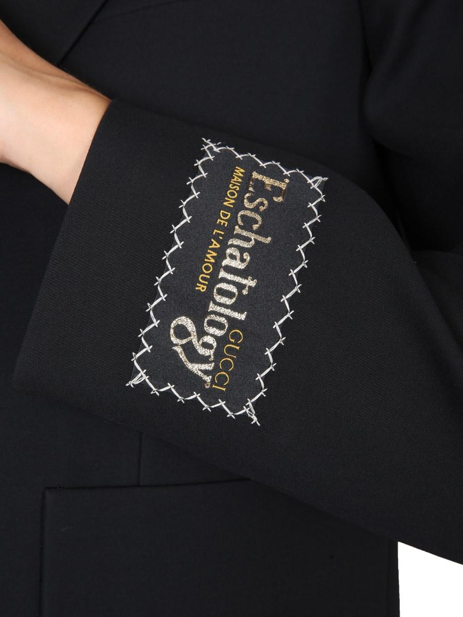 GUCCI GIACCA MONOPETTO IN SETA E LANA