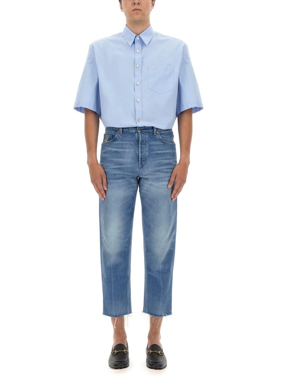 GUCCI JEANS CARROT FIT IN DENIM DI COTONE