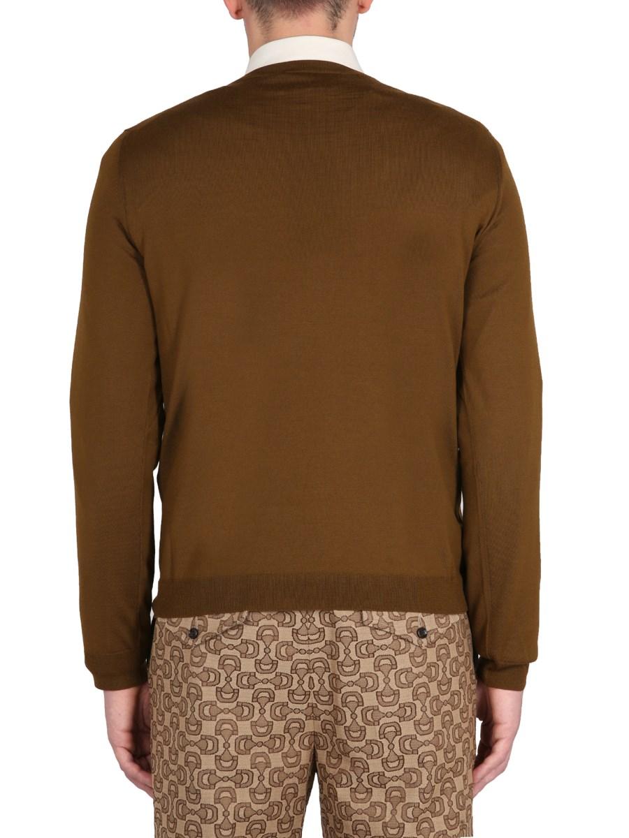 GUCCI MAGLIA GIROCOLLO IN LANA CON RICAMO LOGO