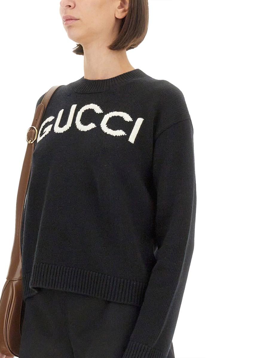 GUCCI MAGLIA IN LANA CON INTARSIO LOGO