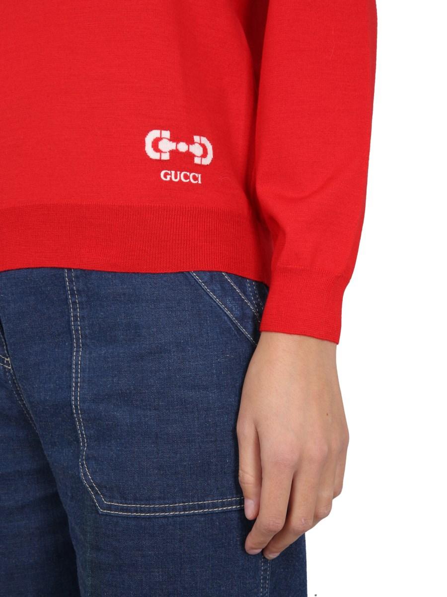 GUCCI MAGLIA SCOLLO A V IN LANA