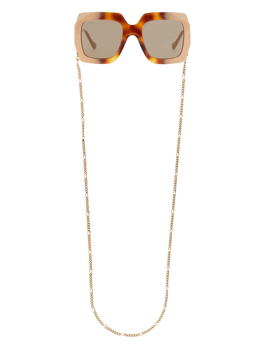 GUCCI OCCHIALE DA SOLE RECTANGULAR CON CATENA