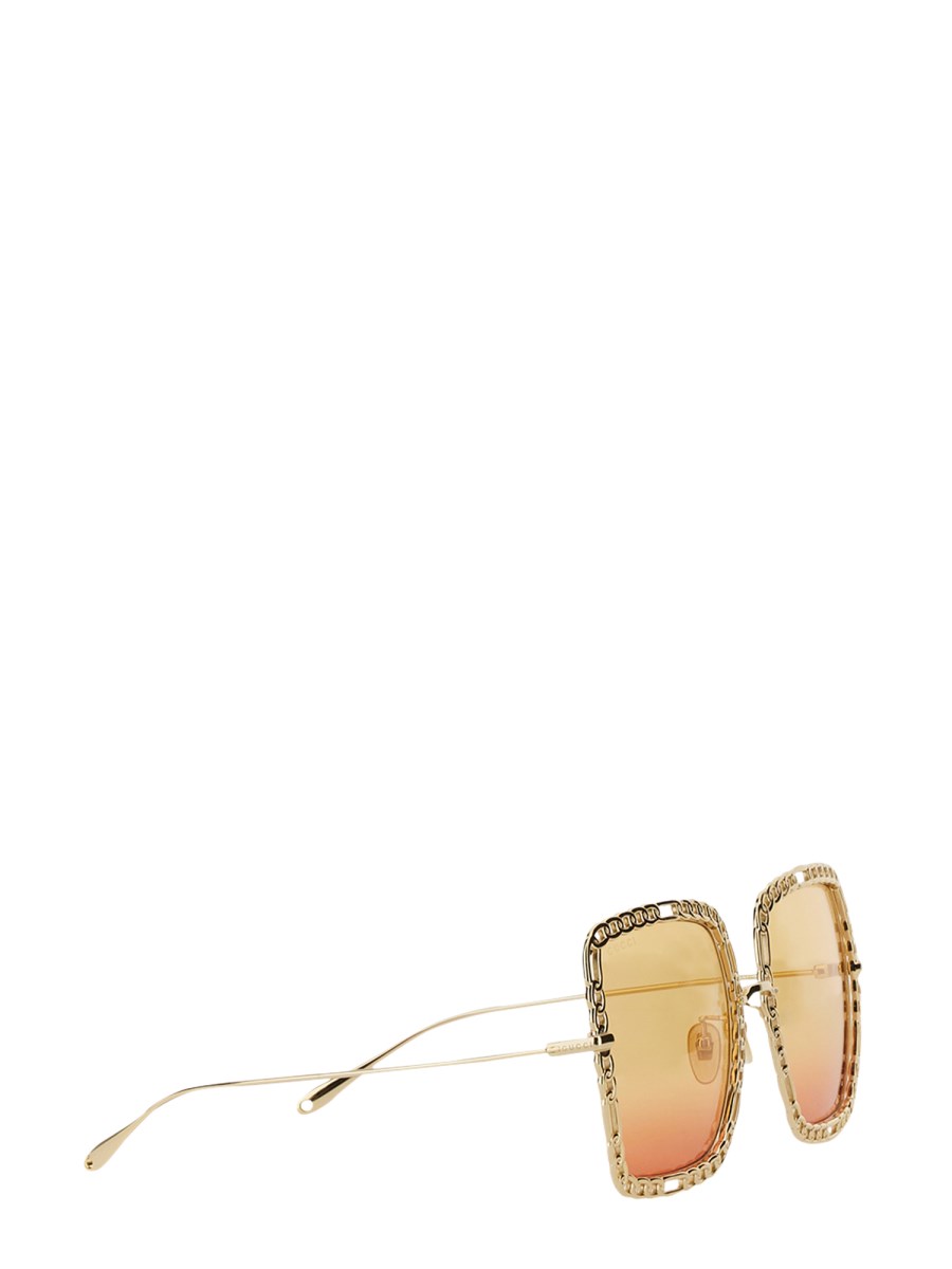 GUCCI OCCHIALE DA SOLE RETTANGOLARE CON CATENA