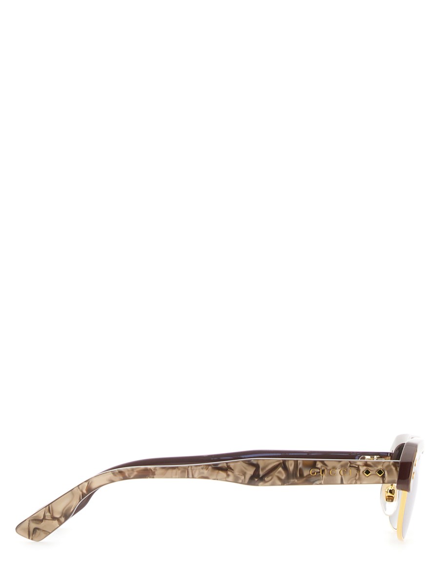 GUCCI OCCHIALE DA SOLE RETTANGOLARE IN ACETATO