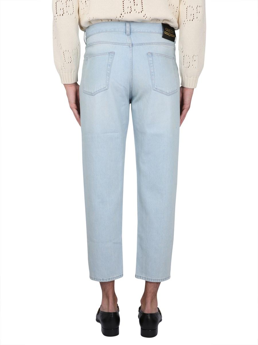 GUCCI PANTALONE ATTILLATO IN DENIM DI COTONE