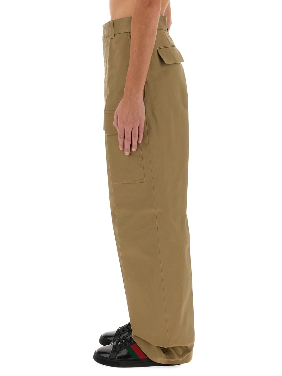 GUCCI PANTALONE CARGO A GAMBA LARGA IN COTONE