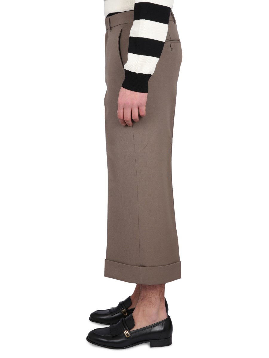 GUCCI PANTALONE CORTO IN GABARDINA TESTURIZZATA