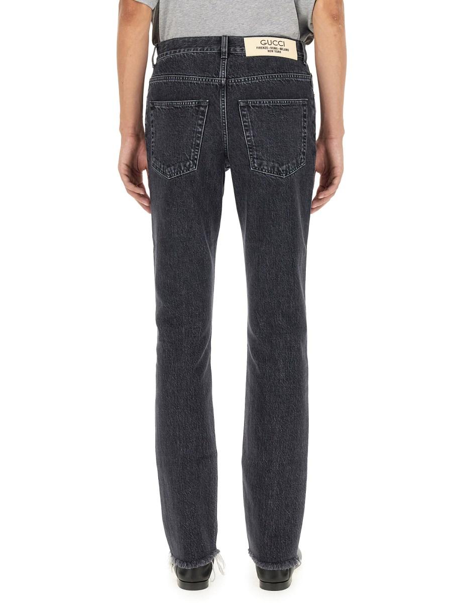 GUCCI PANTALONE IN DENIM CON ETICHETTA