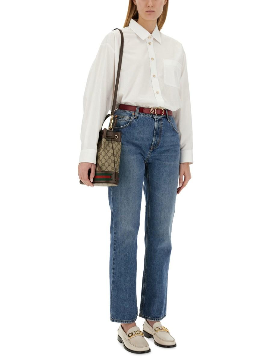 GUCCI PANTALONE IN DENIM CON MORSETTO SLIM
