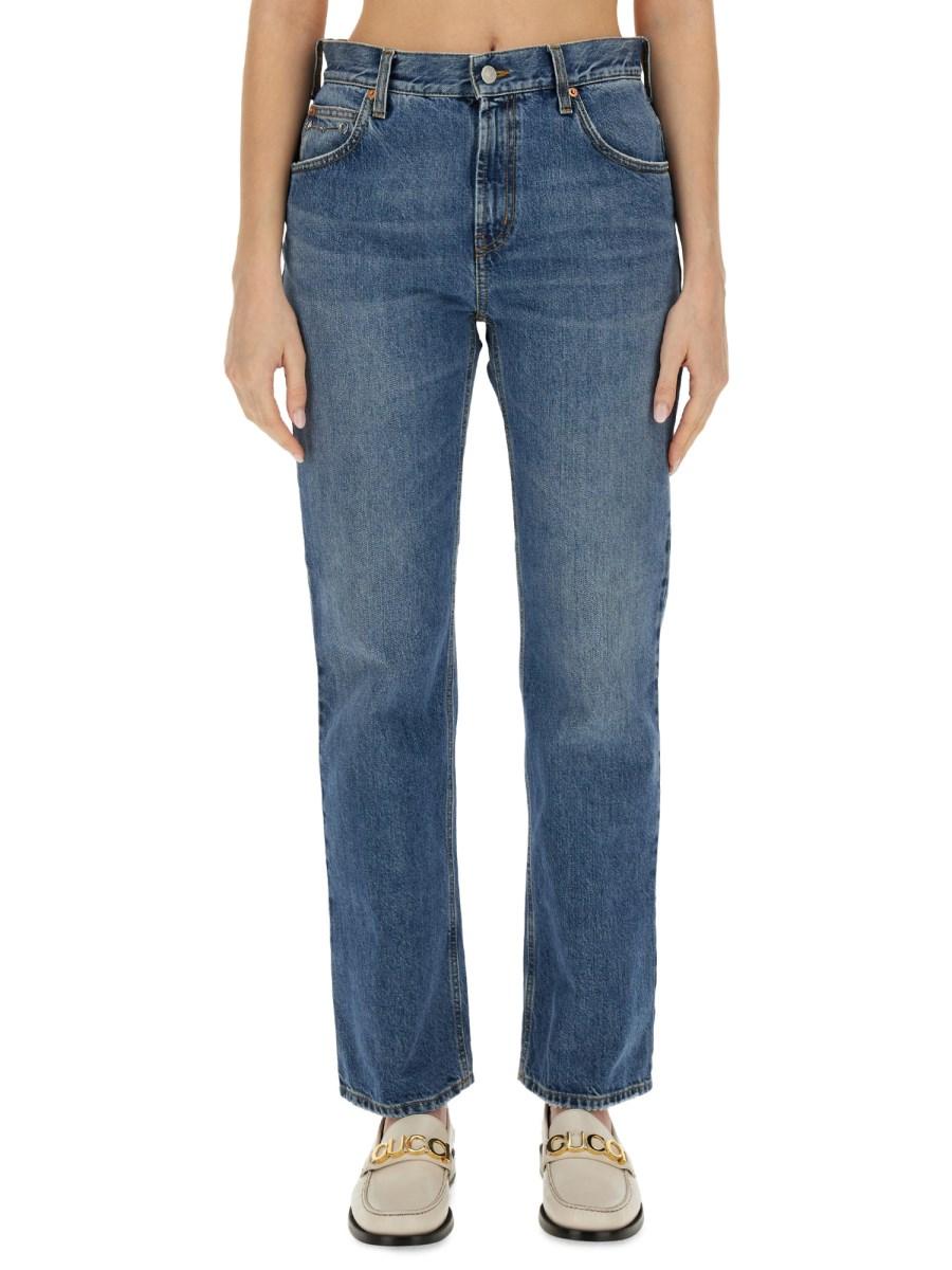 GUCCI PANTALONE IN DENIM CON MORSETTO SLIM