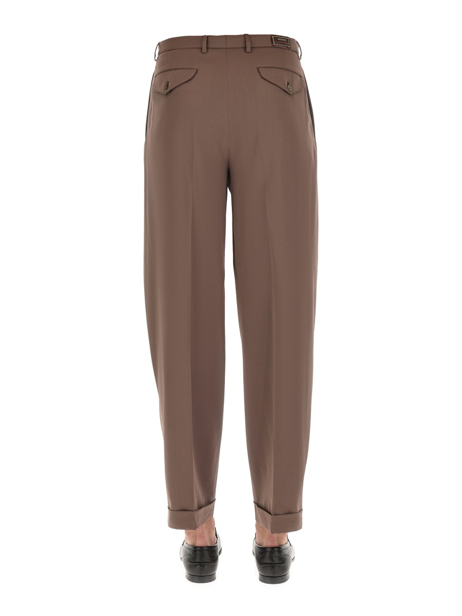 GUCCI PANTALONE IN LANA CON ETICHETTA GUCCI