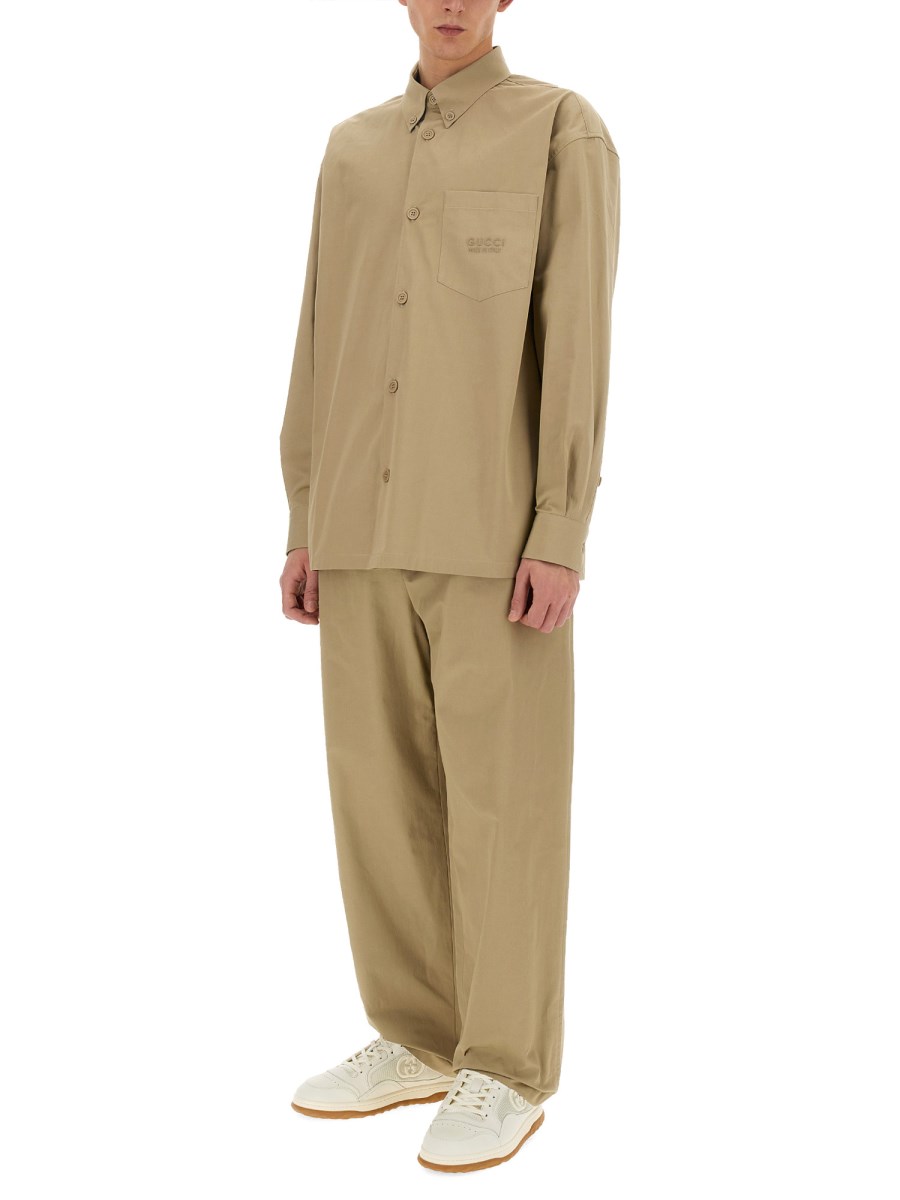 GUCCI PANTALONE IN POPELINE DI COTONE PESANTE