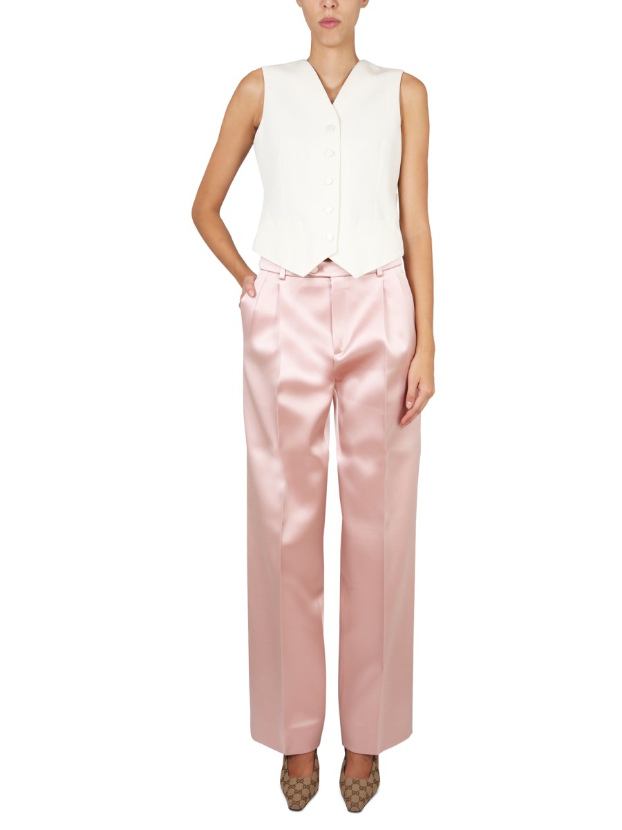 GUCCI PANTALONE TAGLIO DRITTO IN RASO