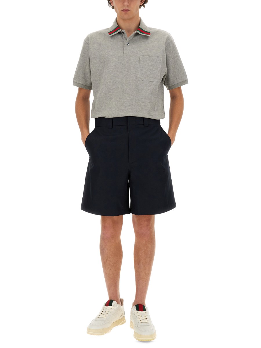 GUCCI POLO IN COTONE CON DETTAGLIO WEB