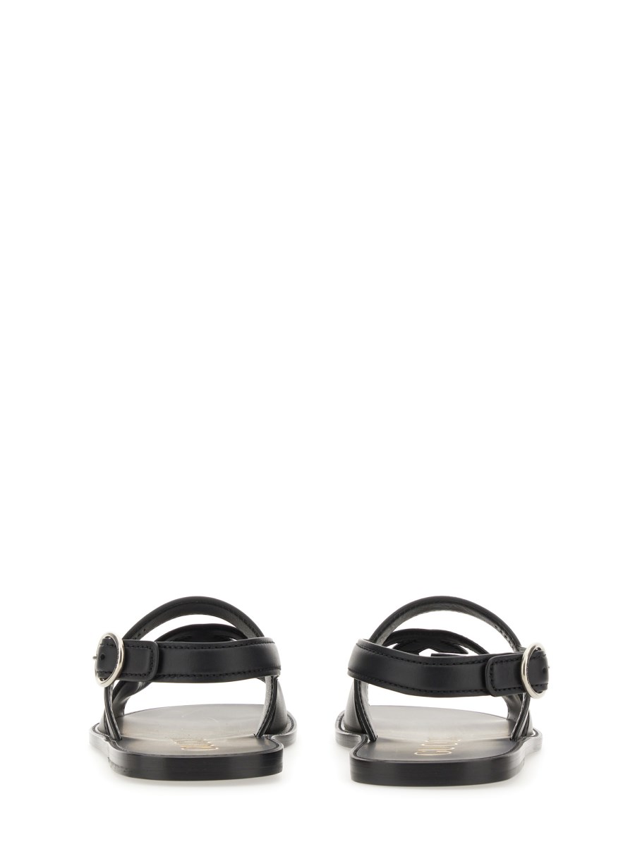 GUCCI SANDALO CON INCROCIO GG IN PELLE