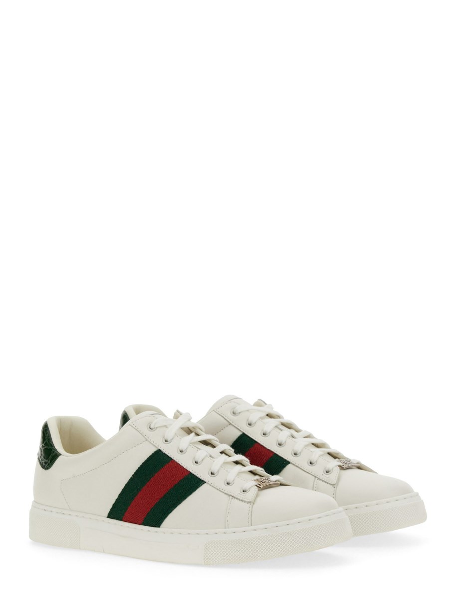GUCCI SNEAKER ACE IN PELLE CON DETTAGLIO WEB