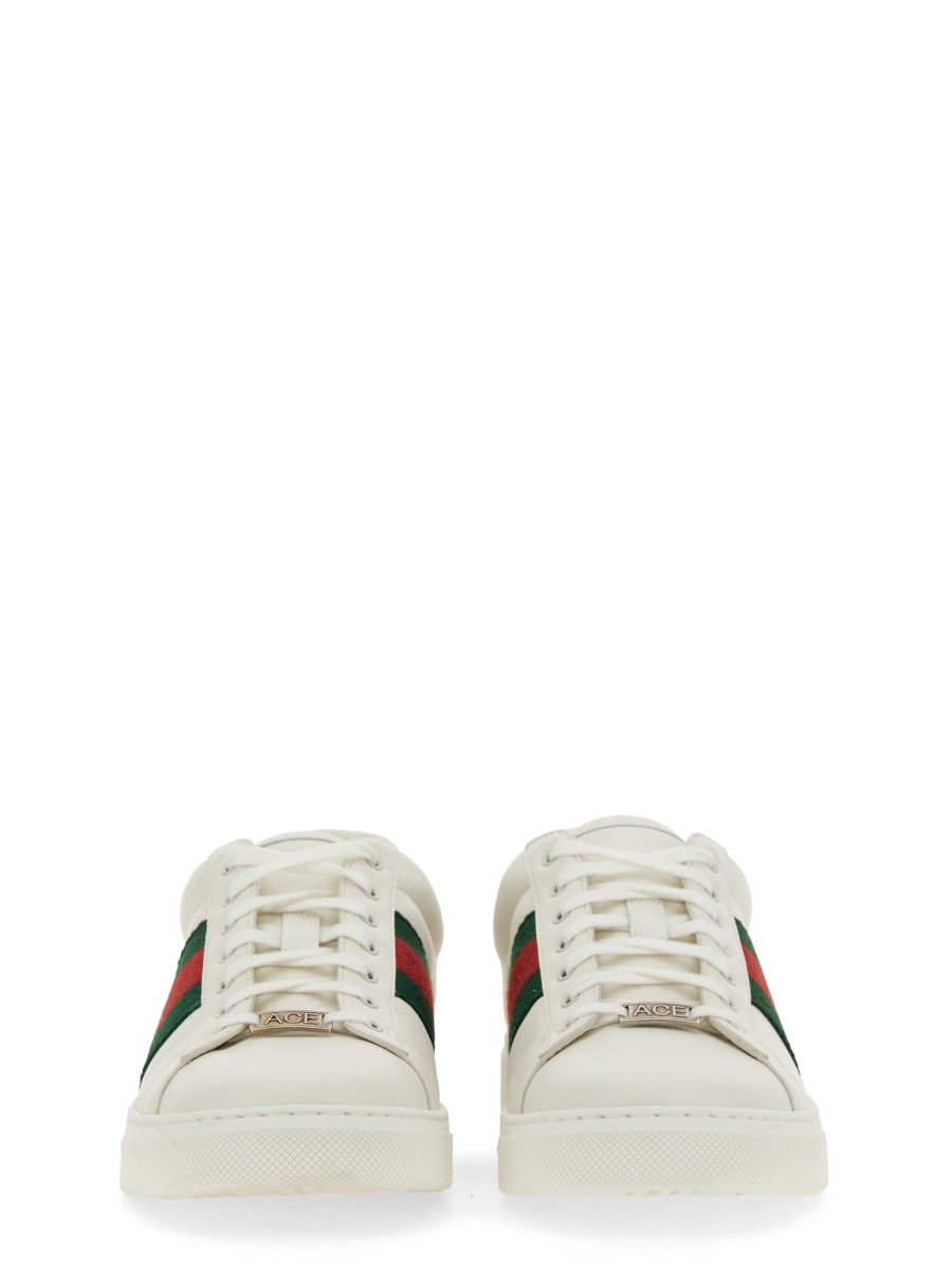GUCCI SNEAKER ACE IN PELLE CON DETTAGLIO WEB
