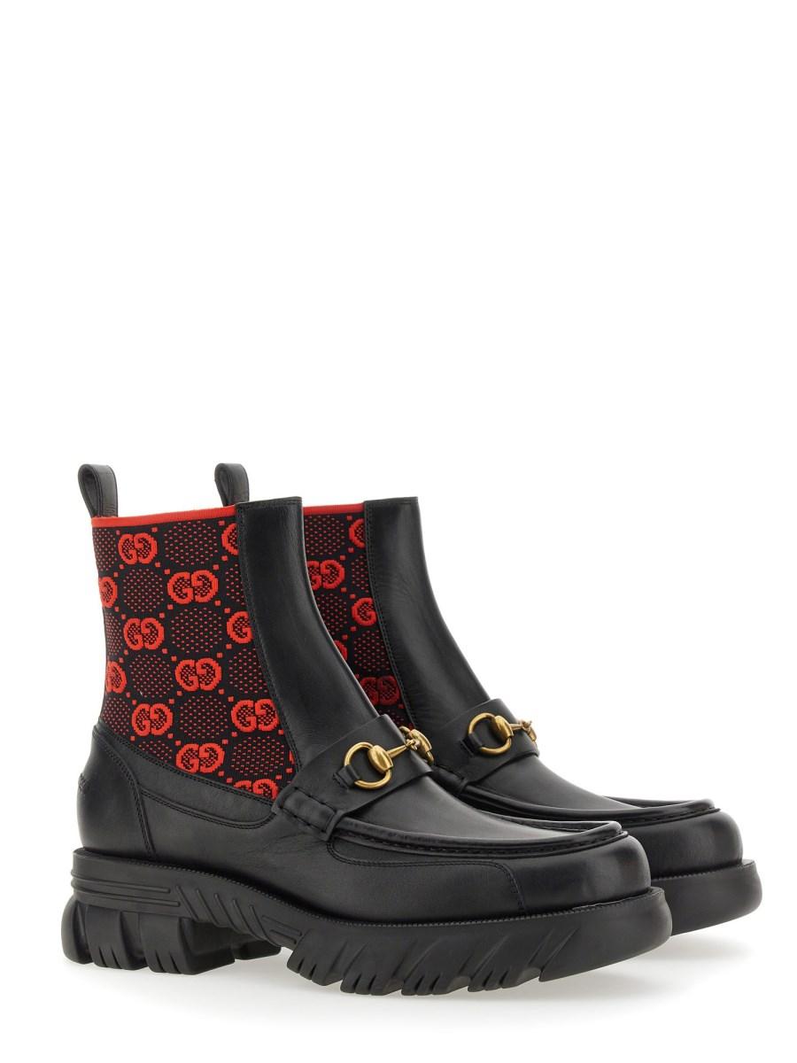GUCCI STIVALE IN JERSEY GG CON MORSETTO