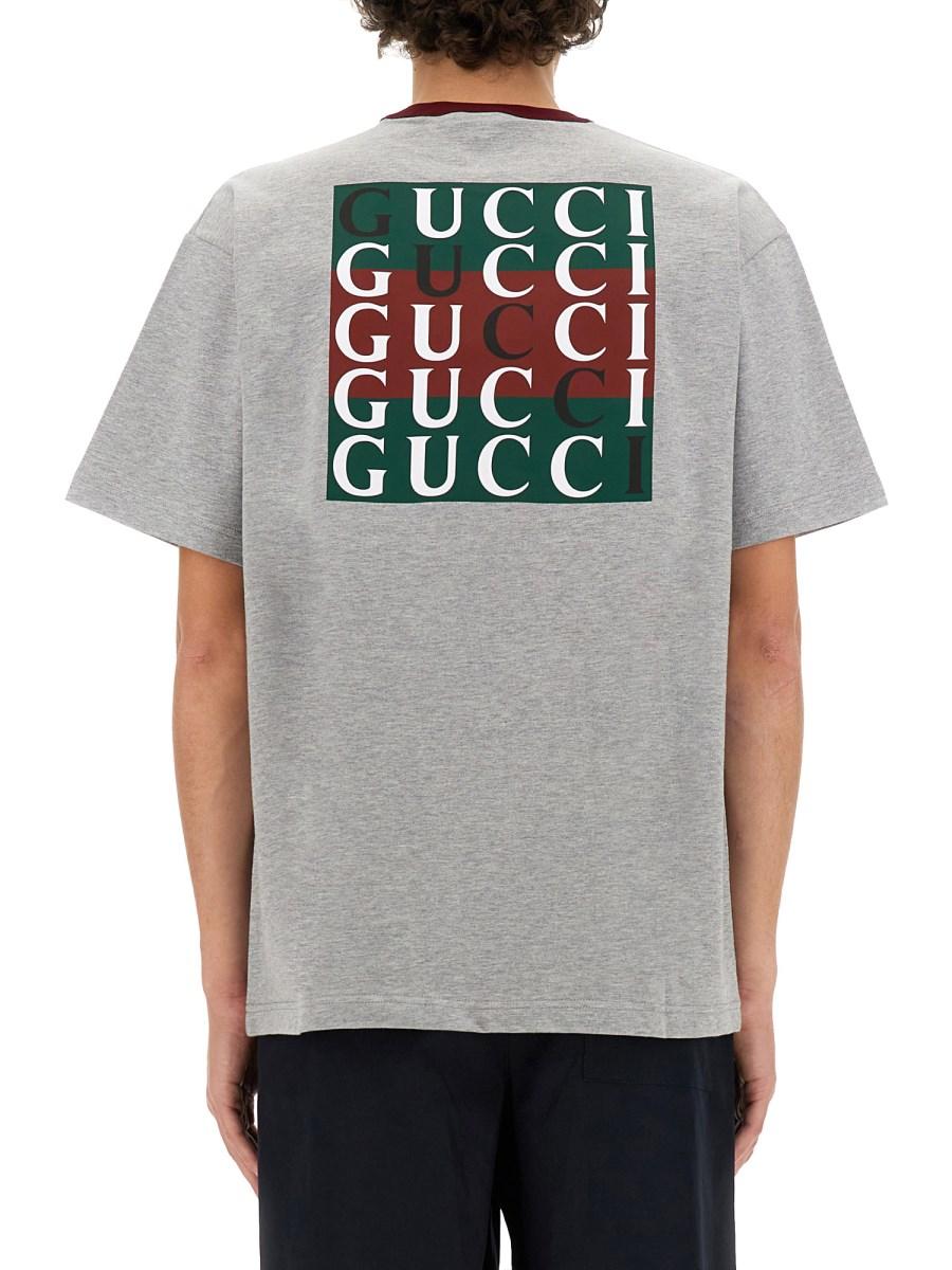 GUCCI T-SHIRT IN JERSEY DI COTONE CON STAMPA