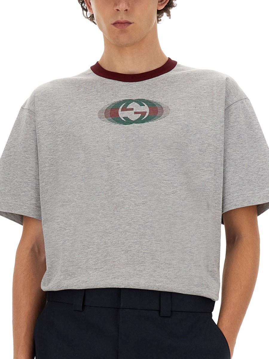 GUCCI T-SHIRT IN JERSEY DI COTONE CON STAMPA