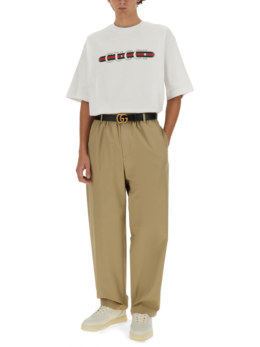 GUCCI T-SHIRT IN JERSEY DI COTONE CON STAMPA