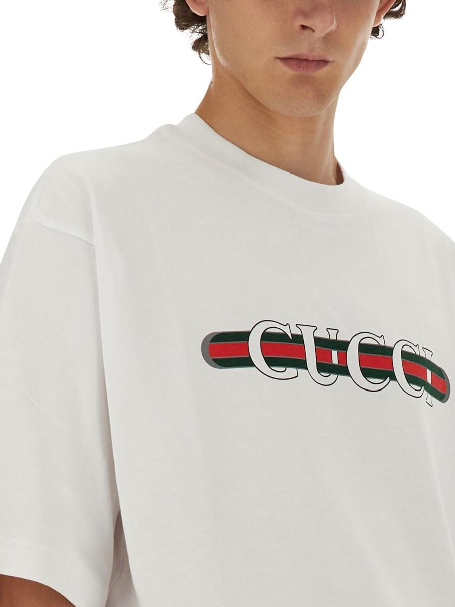 GUCCI T-SHIRT IN JERSEY DI COTONE CON STAMPA