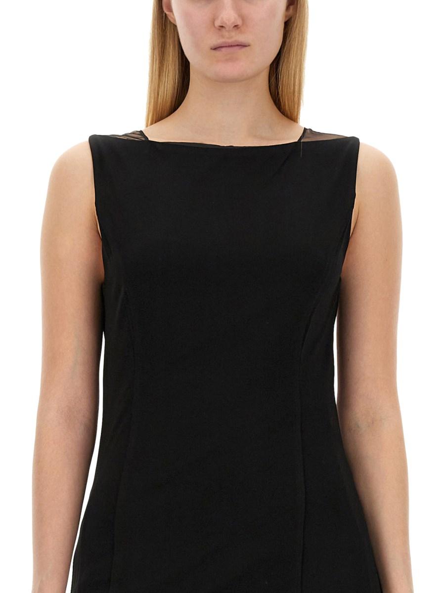 HELMUT LANG ABITO LUNGO IN JERSEY DI VISCOSA