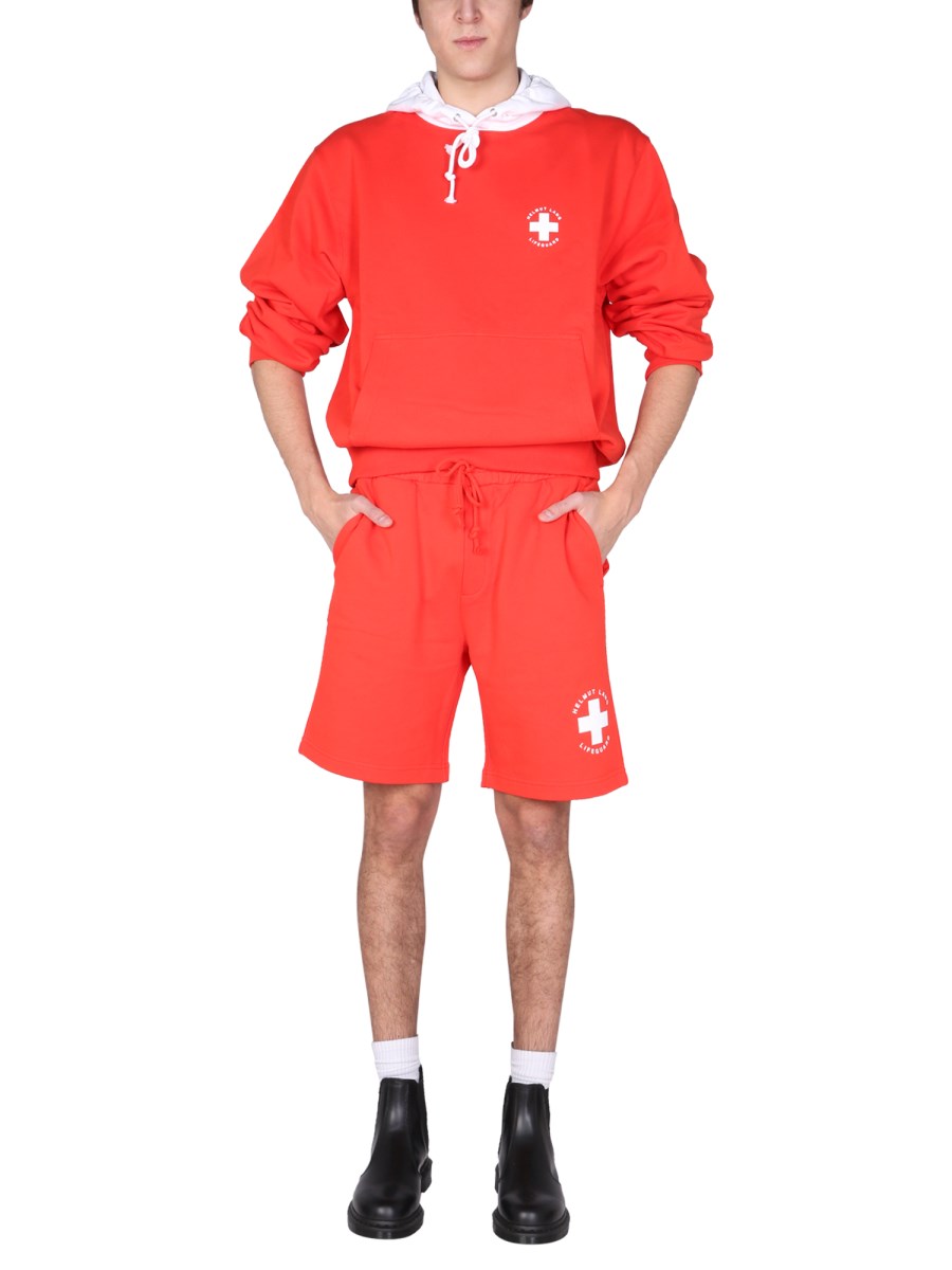 HELMUT LANG BERMUDA "LIFEGUARD" IN FELPA DI COTONE