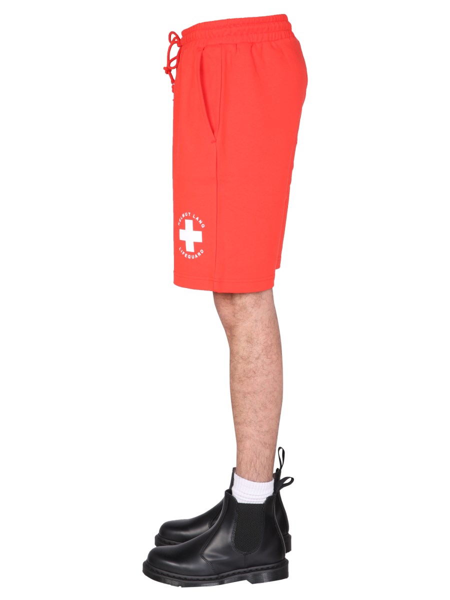 HELMUT LANG BERMUDA "LIFEGUARD" IN FELPA DI COTONE