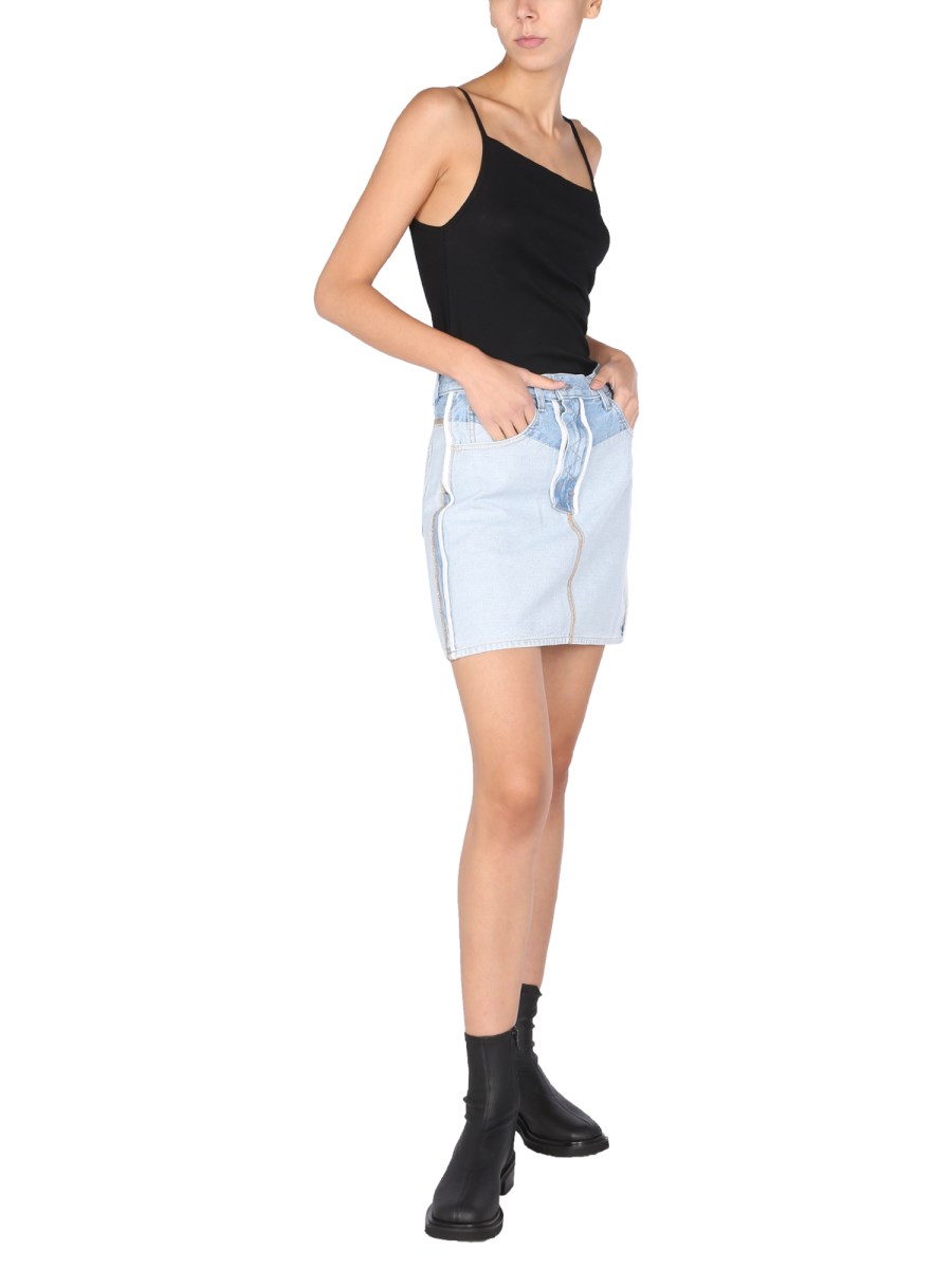 HELMUT LANG GONNA MINI IN DENIM DI COTONE