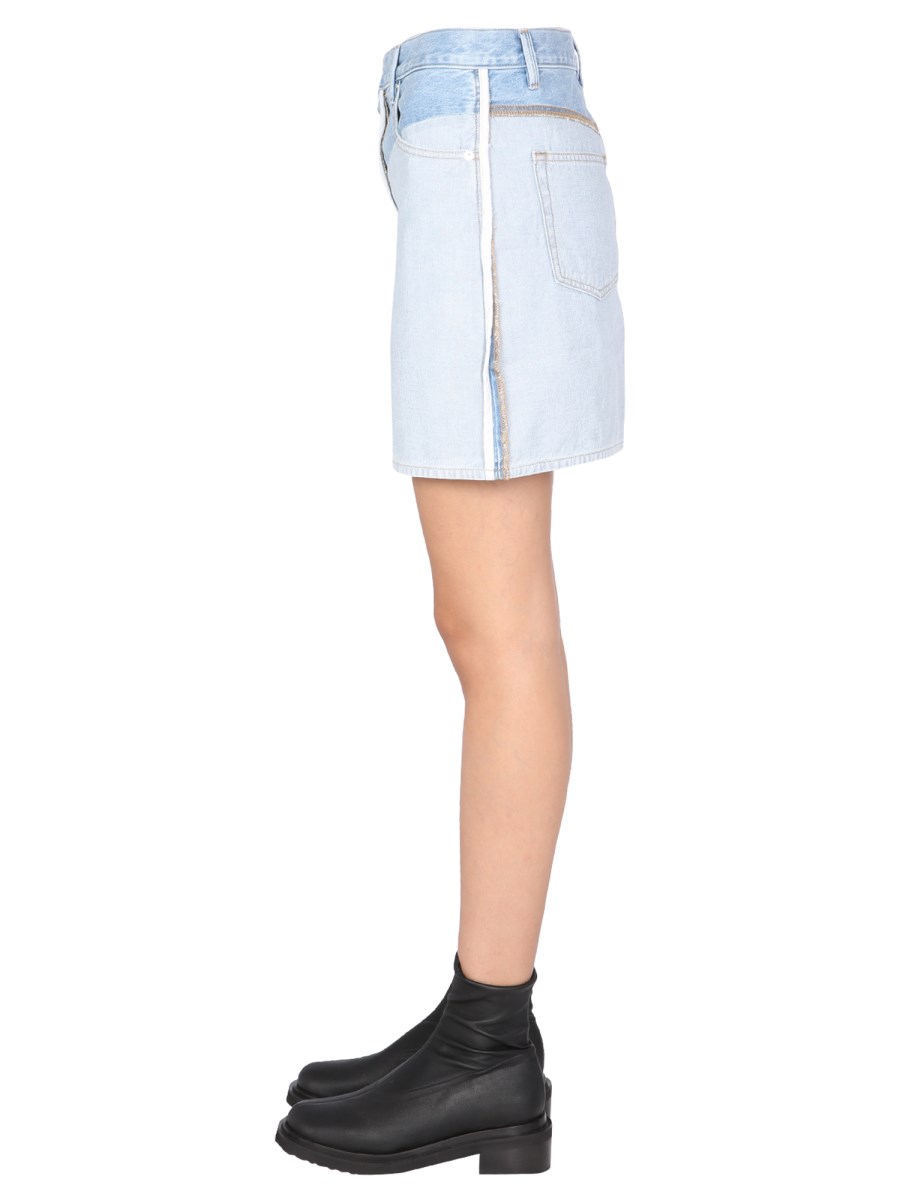 HELMUT LANG GONNA MINI IN DENIM DI COTONE