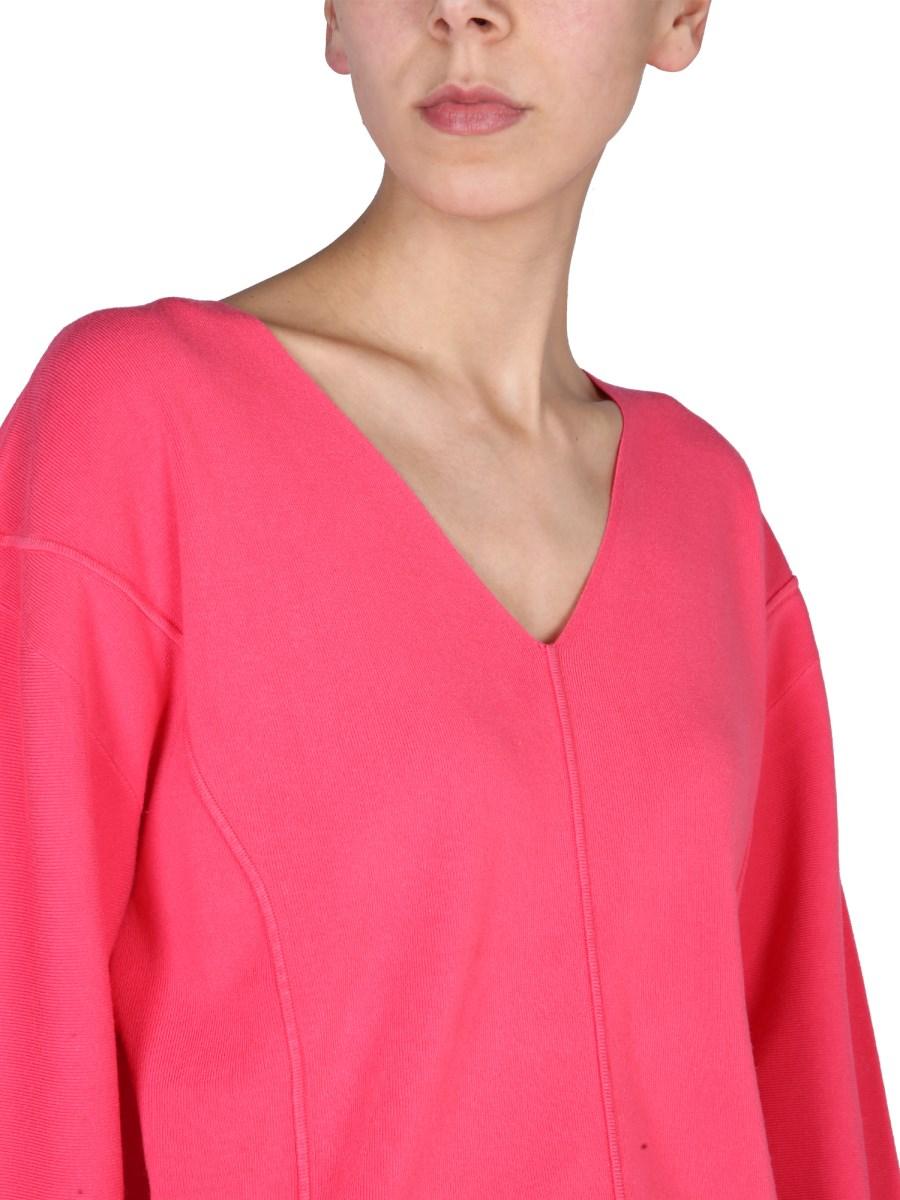 HELMUT LANG MAGLIA CON SCOLLO A V IN VISCOSA