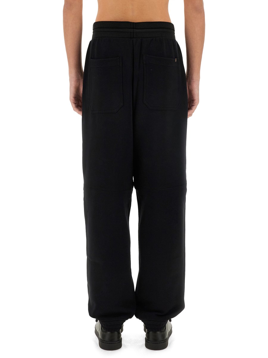 HELMUT LANG PANTALONE CURVE IN FELPA DI COTONE