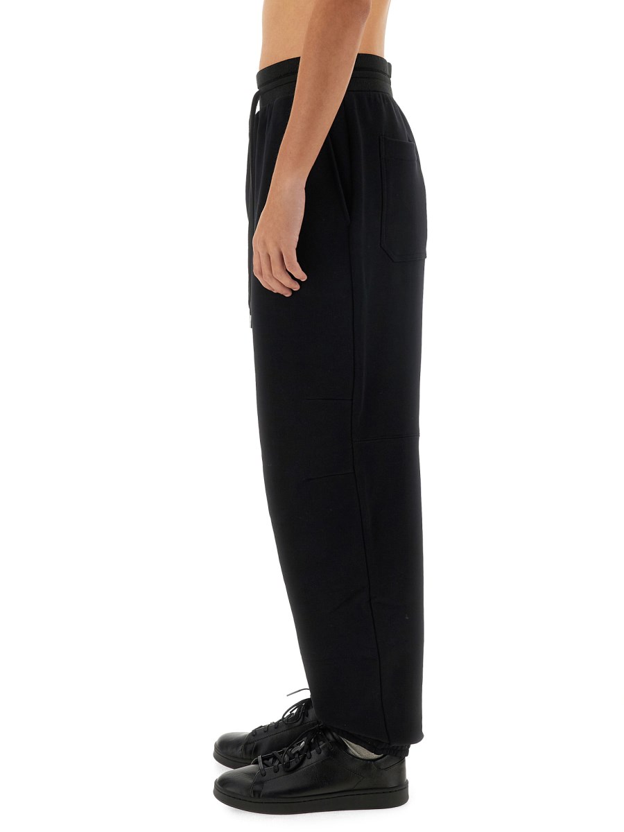 HELMUT LANG PANTALONE CURVE IN FELPA DI COTONE