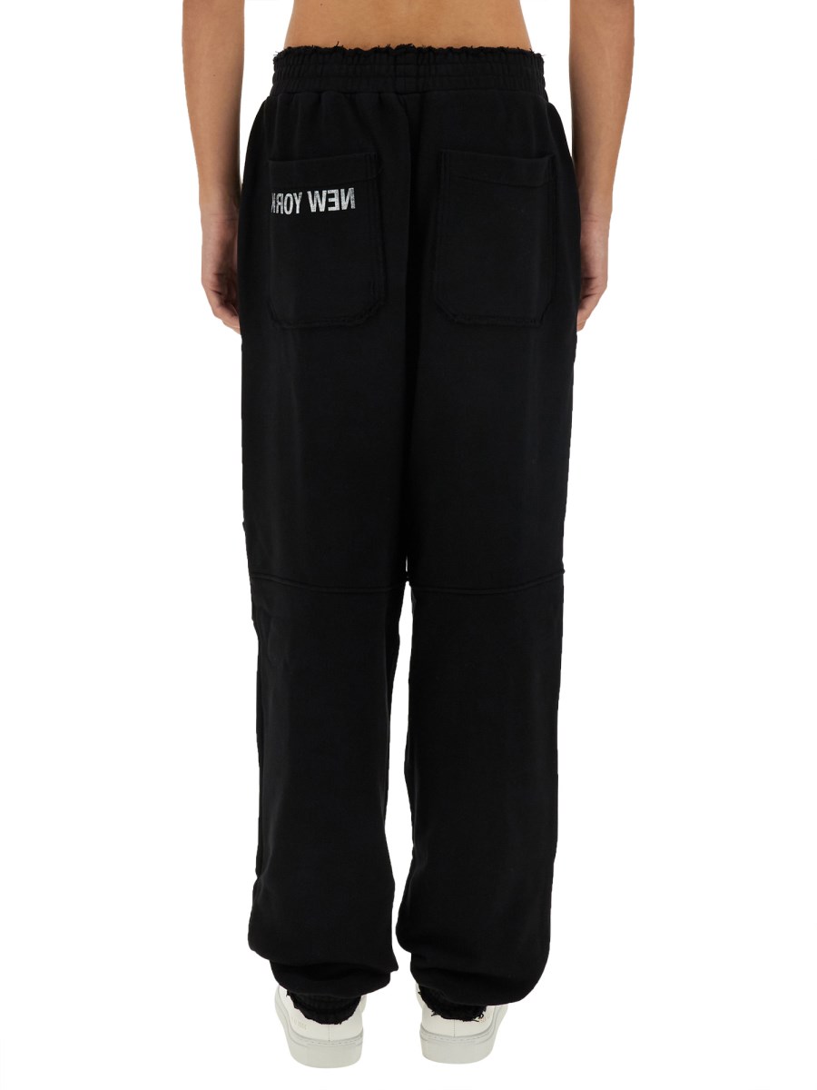 HELMUT LANG PANTALONE NEW YORK IN FELPA DI COTONE