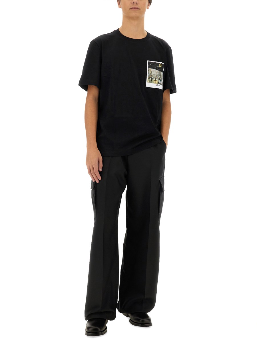 HELMUT LANG T-SHIRT IN JERSEY DI COTONE CON LOGO