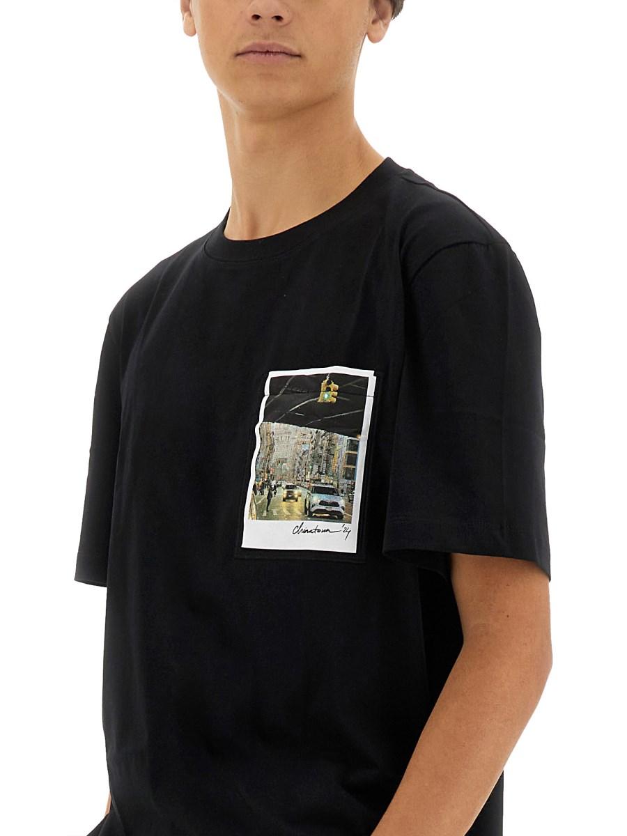 HELMUT LANG T-SHIRT IN JERSEY DI COTONE CON LOGO