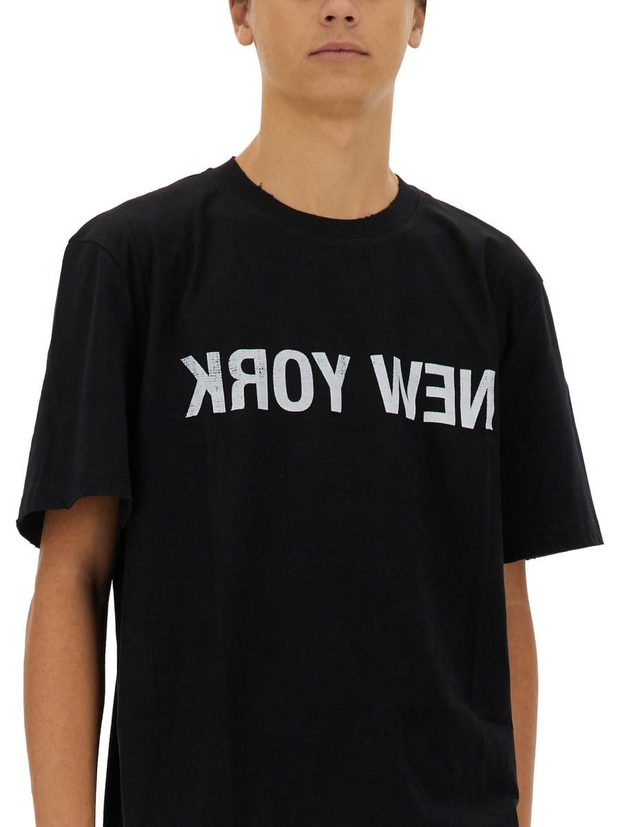 HELMUT LANG T-SHIRT IN JERSEY DI COTONE CON LOGO