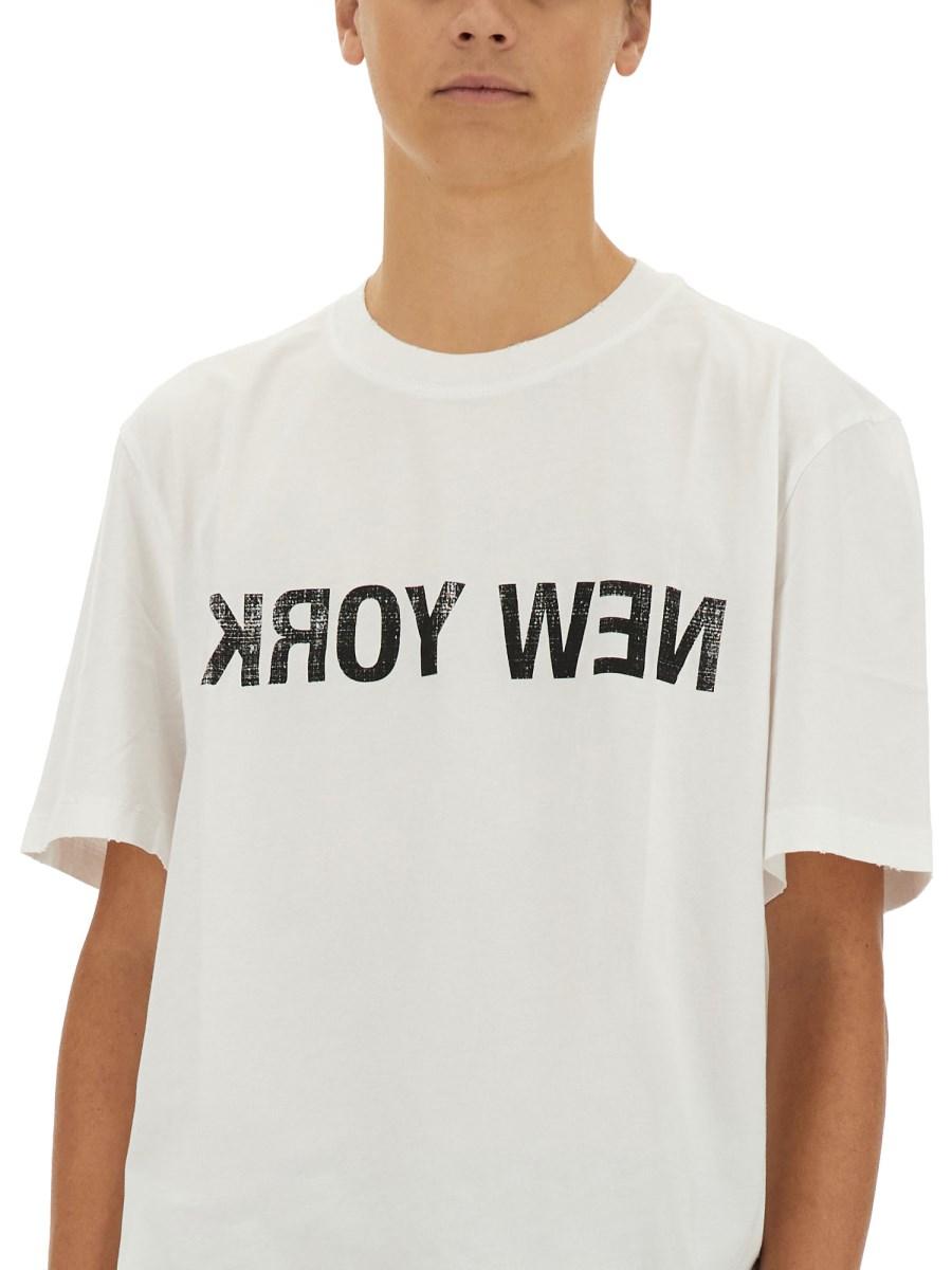 HELMUT LANG T-SHIRT IN JERSEY DI COTONE CON LOGO