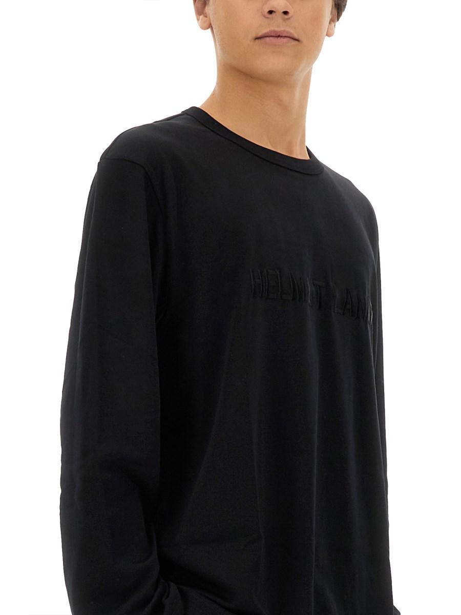 HELMUT LANG T-SHIRT IN JERSEY DI COTONE CON LOGO