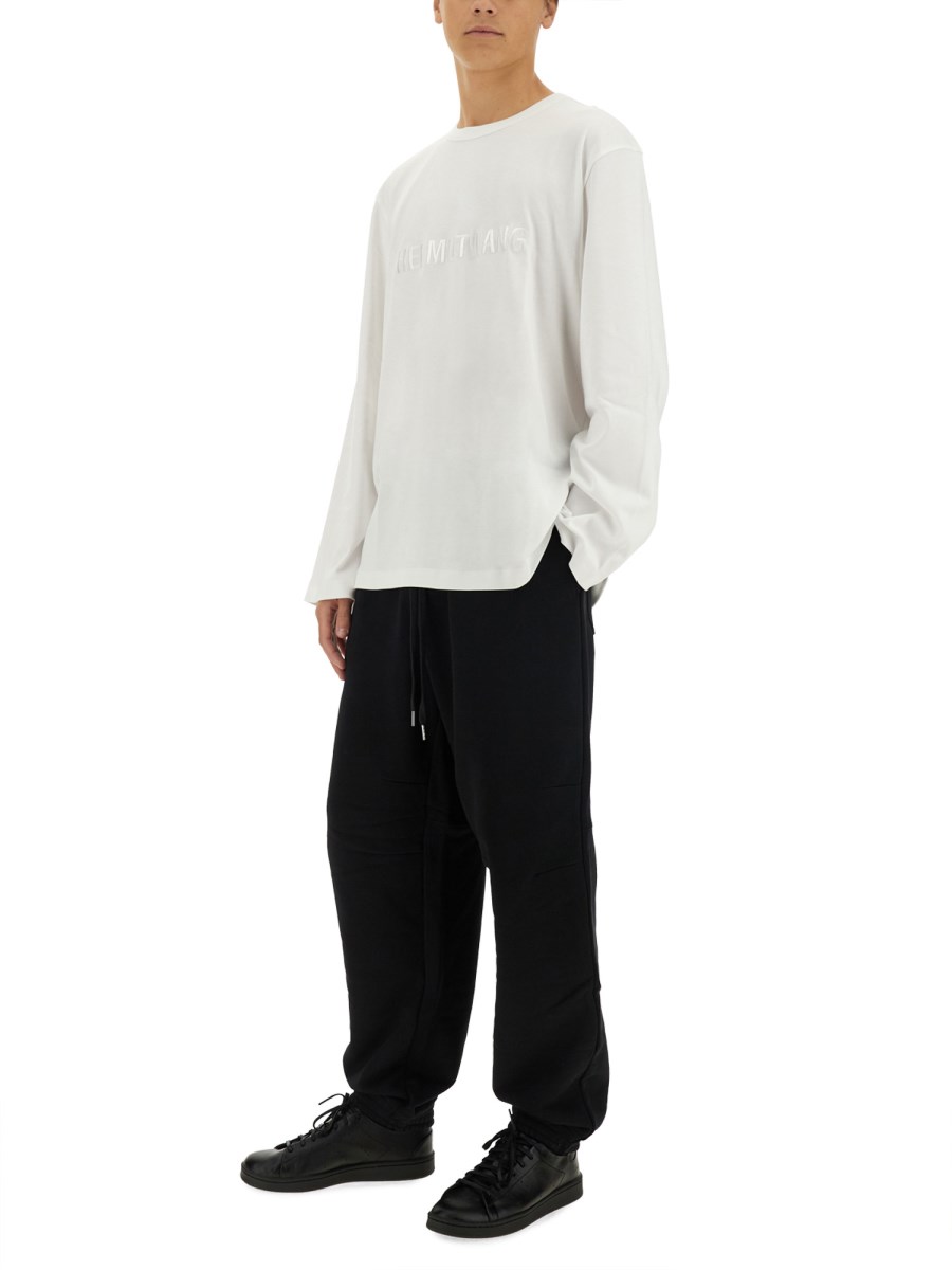 HELMUT LANG T-SHIRT IN JERSEY DI COTONE CON LOGO