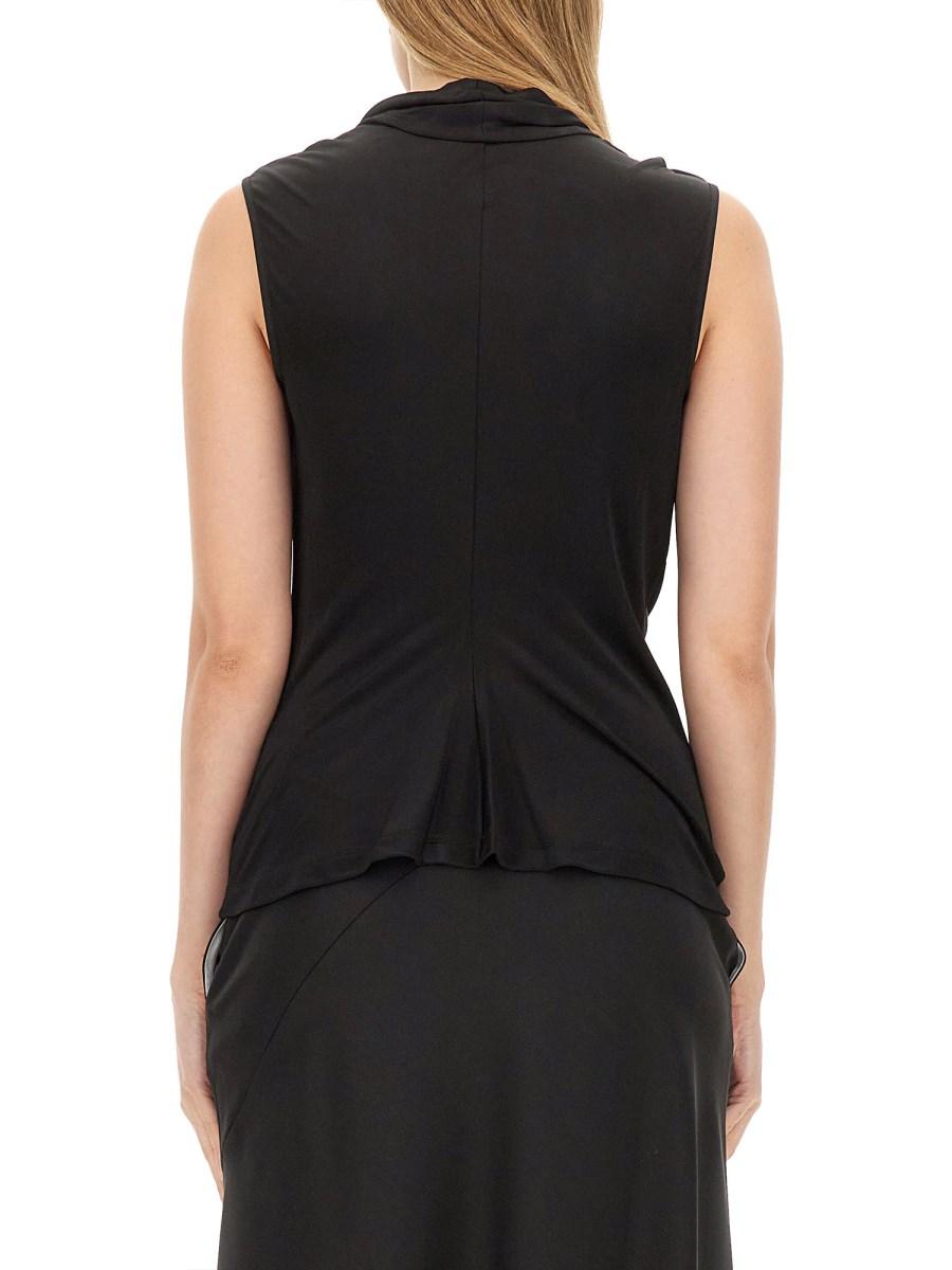HELMUT LANG TOP CON CAPPUCCIO IN VISCOSA