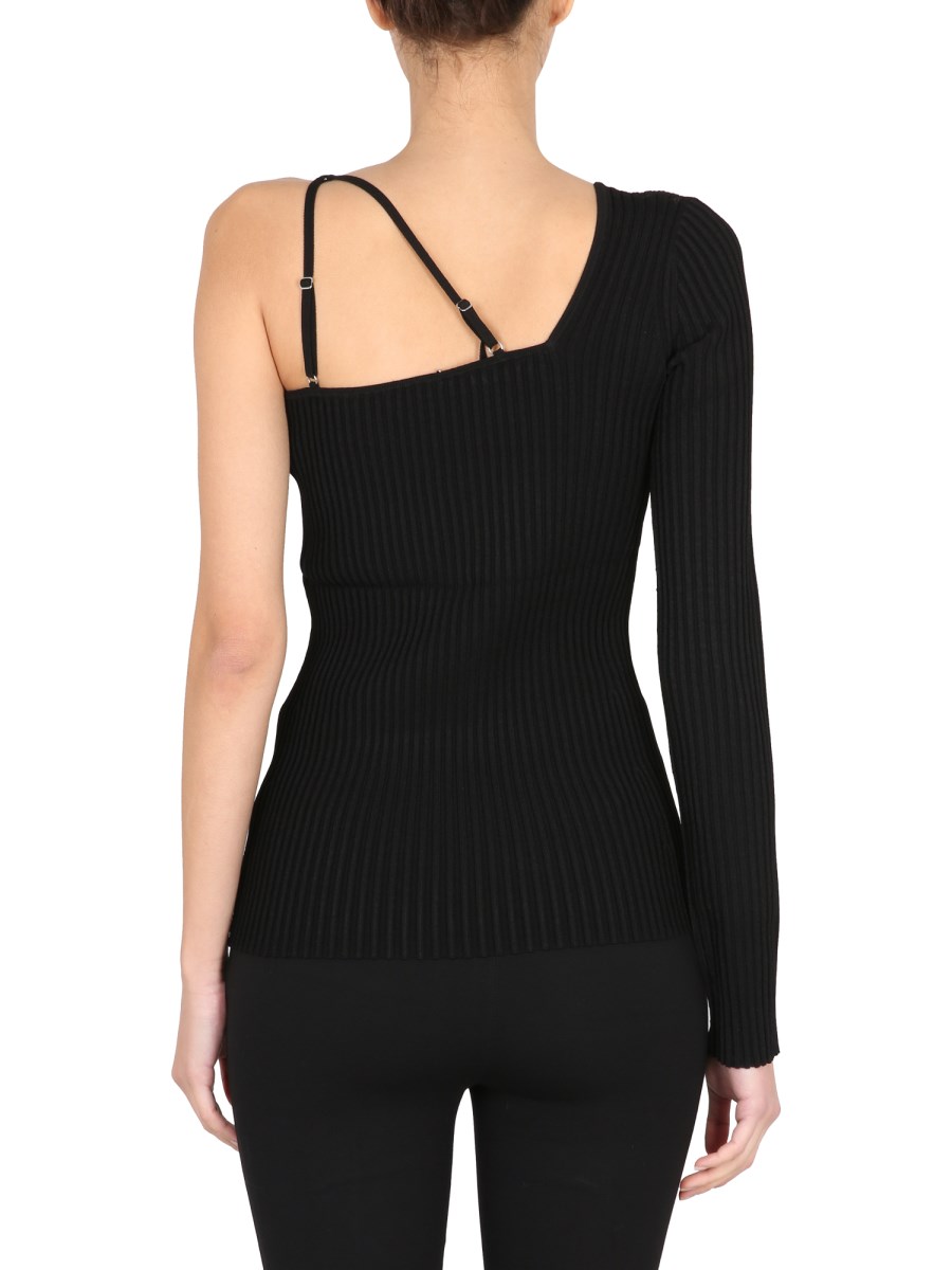 HELMUT LANG TOP MONOSPALLA IN MAGLIA DI VISCOSA